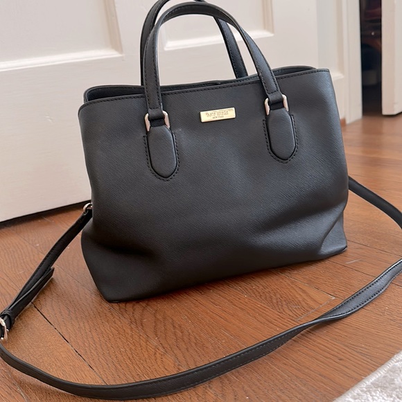 KATE SPADE Black Laurel Way Evangelie Satchel Crossbody Bag - Picture 6 of 9